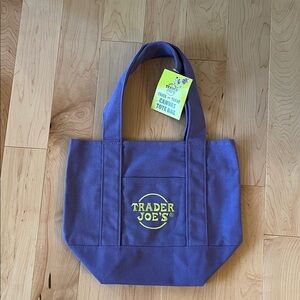 Trader Joe's Purple Canvas Tote Bag
